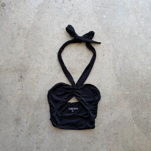 I.AM.GIA Black Halter Neck Top